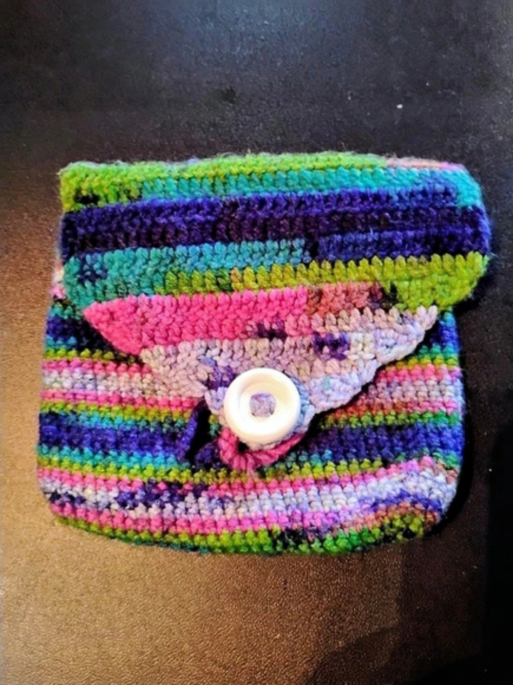 Multicolor Striped Cosmetic Pouch Like New